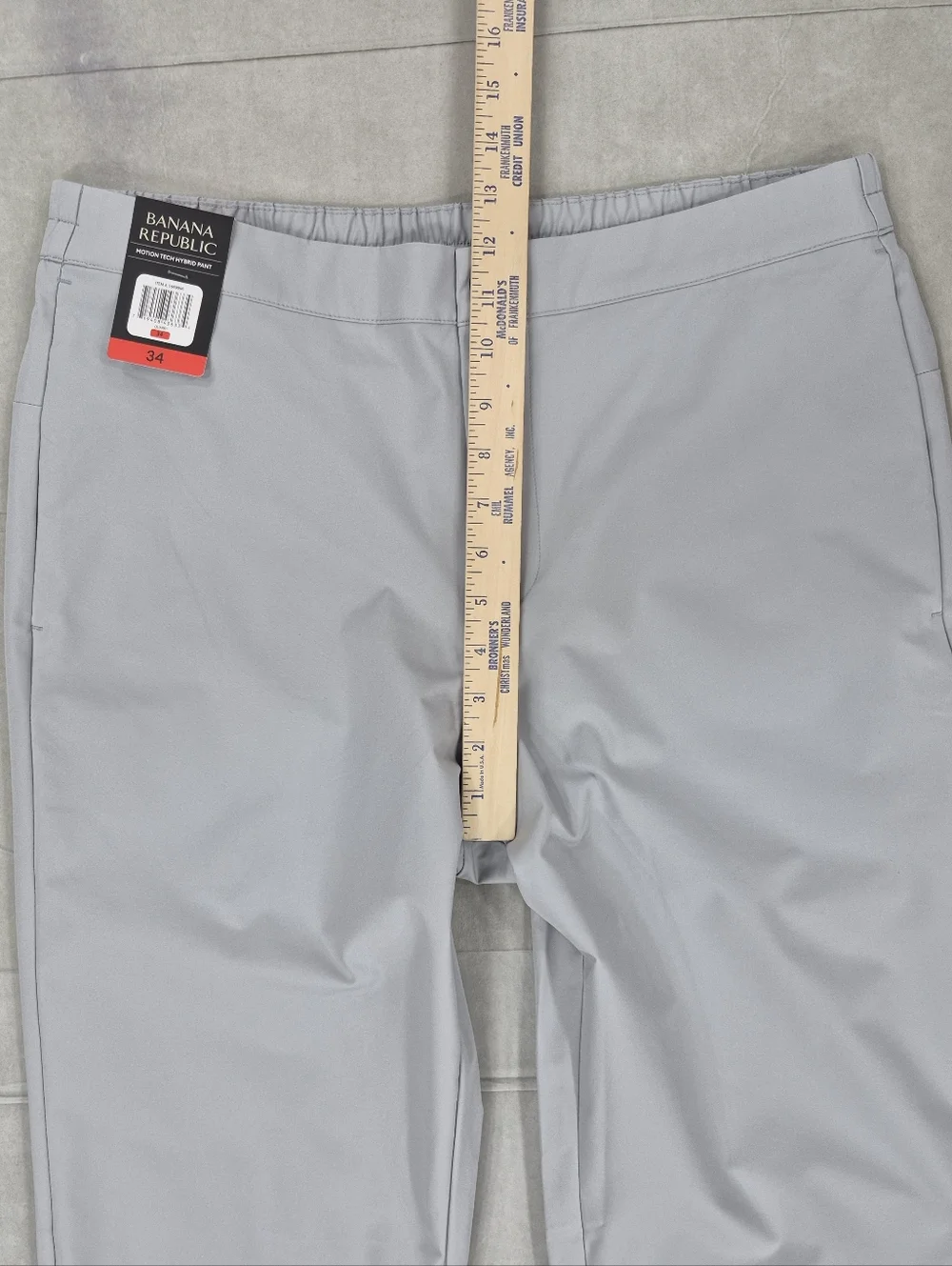 Banana Republic Motion Tech Hybrid Pant men's 34 Quarry gray stretch polyester - Picture 5 of 13